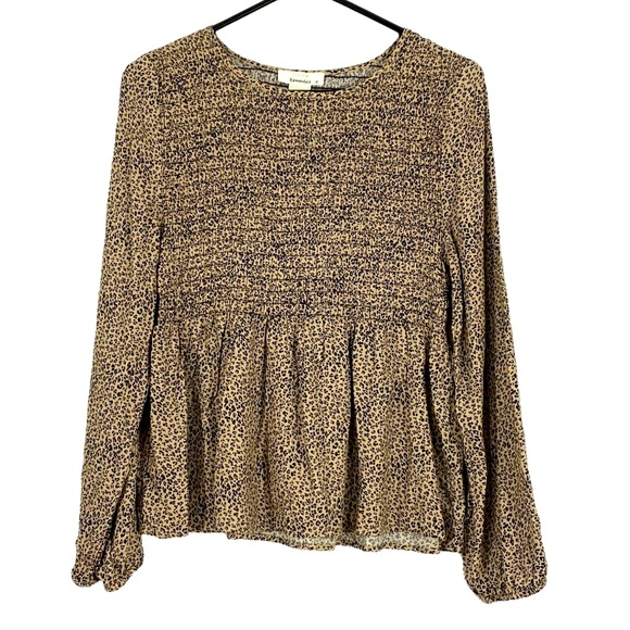 URBAN Romantics Tops - Urban Romantics Long sleeved Leopard Print Boho top